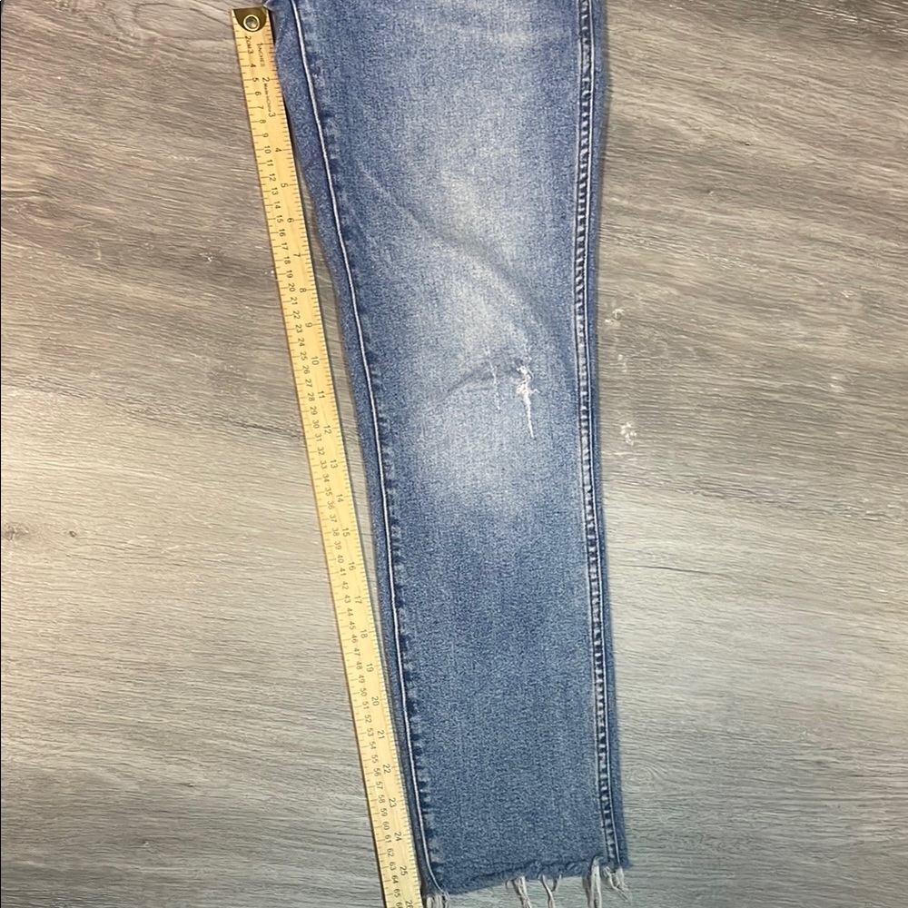 Kut from the Kloth Light Blue Distressed Straight Leg Jeans - Picture 5 of 9